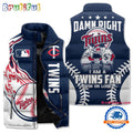Minnesota Twins Sporty Mascot Design Sleeveless Puffer Jacket