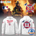 Minnesota Twins x Firefighter Appreciation Night White Hoodie T-Shirt