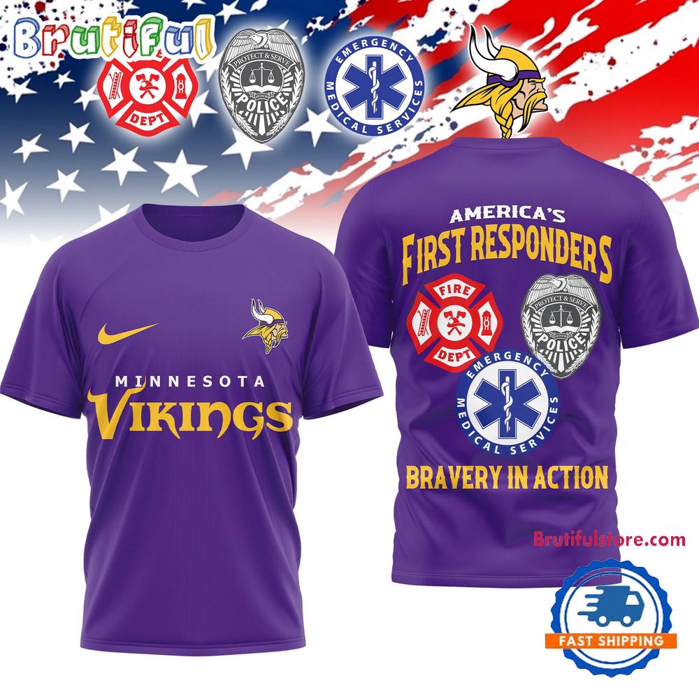 Minnesota Vikings 2026 NFL First Responders Limited 3D Shirt