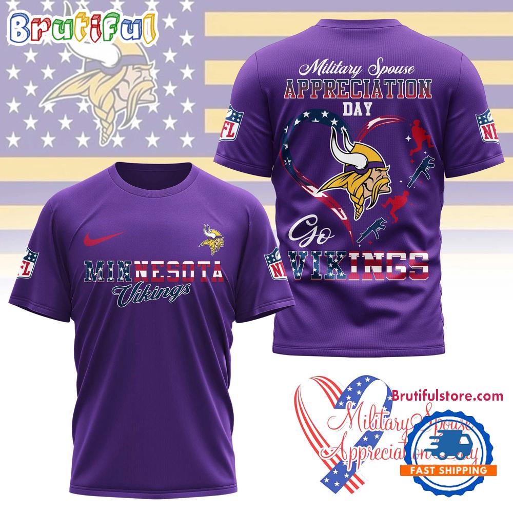 Minnesota Vikings 2026 NFL Military Spouse Appreciation Day 3D Shirt
