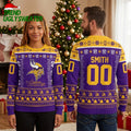 Minnesota Vikings Custom Name And Number Ugly Christmas Sweater