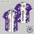 Minnesota Vikings Flower Pattern Summer Beach Aloha Hawaii Shirt