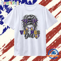 Minnesota Vikings Girl Messy Bun Sunglasses T Shirt