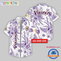 Minnesota Vikings Leaf Flower Pattern Personalized Name Hawaii Shirt