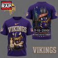 Minnesota Vikings NFL 9 11 25th Anniversary Never Forget Memorial 3D T Shirt, Football New Design Shirt