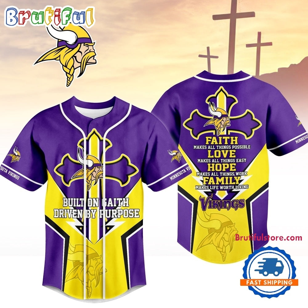 Minnesota Vikings NFL Blessed Beyond The Score Baseball Jersey