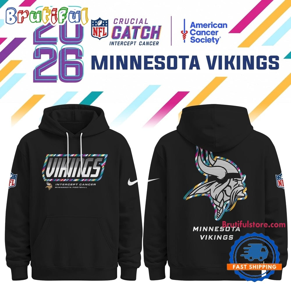 Minnesota Vikings NFL Crucial Catch 2026 Limited Edition Black Hoodie Shirt