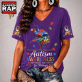 Minnesota Vikings NFL Different, Not Less Autism Awareness V neck T Shirt
