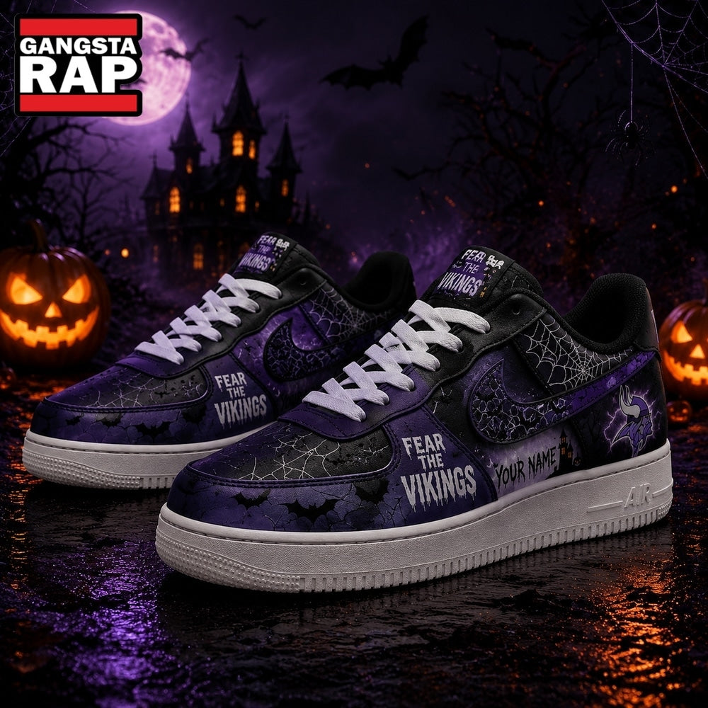 Minnesota Vikings NFL Fear The Team Halloween Air Force 1 Shoes Sneakers