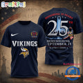 Minnesota Vikings NFL Honoring 25 Years Remembering September 11 T Shirt
