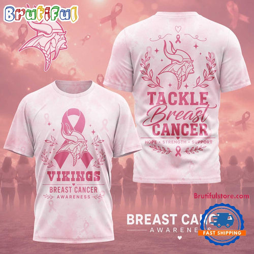 Minnesota Vikings NFL Hope Strength Support Breast Cancer Limited 3D Shirt