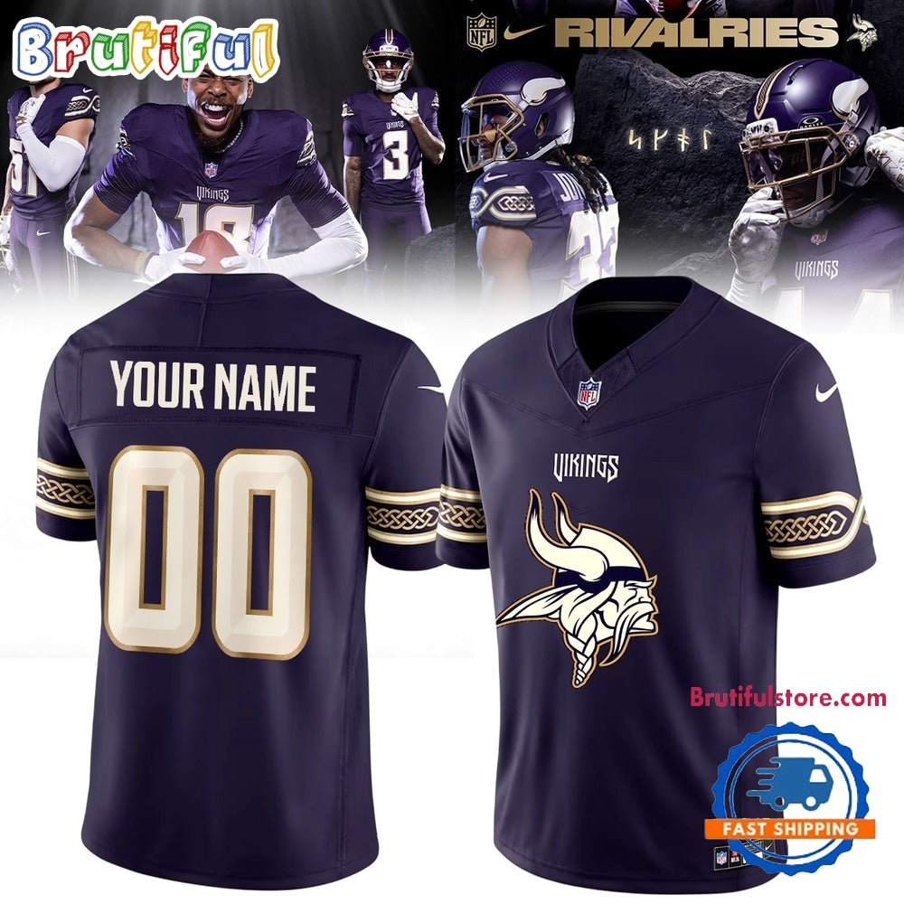 Minnesota Vikings NFL Rivalries 2026 Custom Name And Number Football Jersey