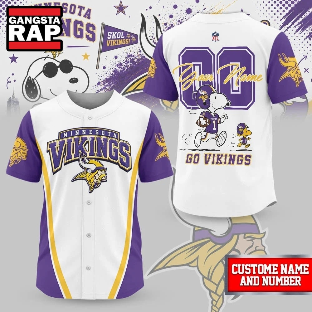 Minnesota Vikings NFL Snoopy Ultimate Game Day Personalized Jersey Shirt