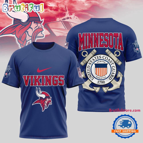 Minnesota Vikings NFL United States Coast Guard Limited 3D Shirt