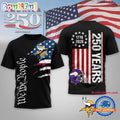 Minnesota Vikings NFL We The People USA 250th Anniversary Black T Shirt