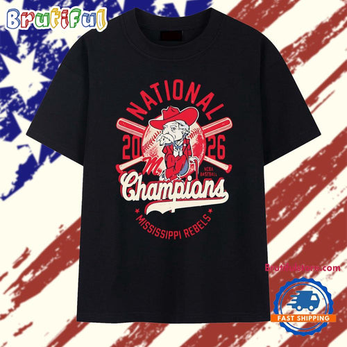 Mississippi Rebels National Champions 2026 NCBA Baseball Mascot T Shirt