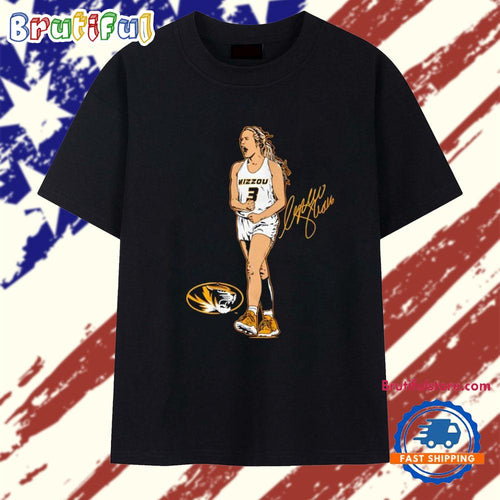 Missouri Tigers Basketball Sophie Cunningham #3 Superstar Pose Signature T Shirt
