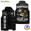 Missouri Tigers Sporty Mascot Design Sleeveless Puffer Jacket