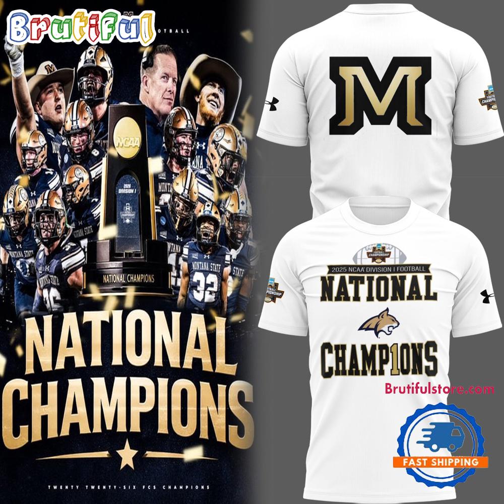Montana State Bobcats Football 2025 NCAA Division National Champions White Shirt