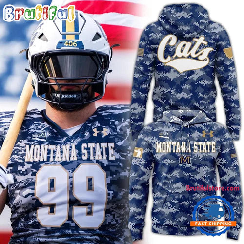Montana State Bobcats Football 2025 Salute to Service Hoodie