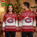 Montreal Canadiens Santa Hat Logo Snowflake Ugly Christmas Sweater