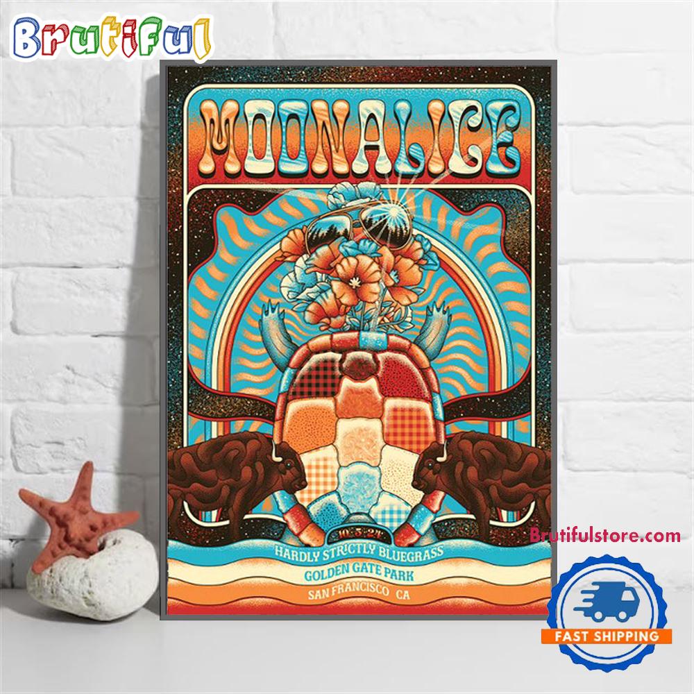 Moonalice October 5 2024 Live In Hardly Strictly Bluegrass San Francisco CA Wall Art Poster Canvas
