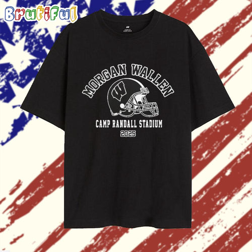 Morgan Wallen x Wisconsin Badgers Camp Randall Helmet T Shirt