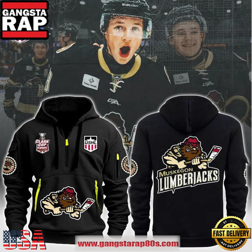Muskegon Lumberjacks 2025 Clark Cup Playoffs Quarter Zip Hoodie