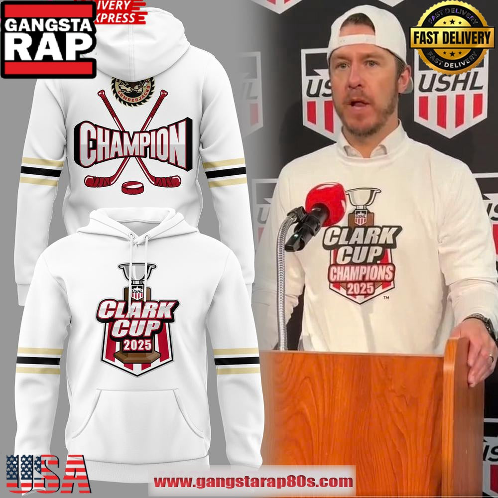 Muskegon Lumberjacks 2025 USHL Clark Cup Performance White Unisex Hoodie