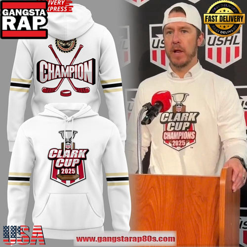 Muskegon Lumberjacks 2025 USHL Clark Cup Performance White Unisex Hoodie