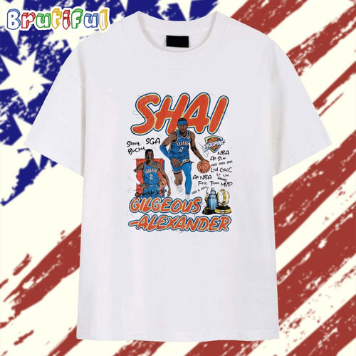MVP Shai Gilgeous-Alexander 2025 NBA All Star Oklahoma City Thunder Cartoon T Shirt