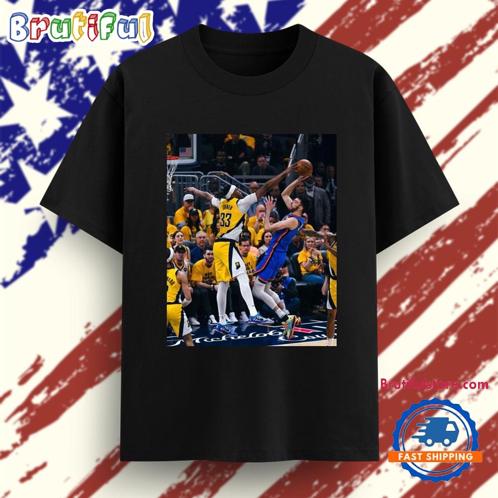 Myles Turner Blocked Chet Holmgren 2025 NBA Finals Game 3 OKC Thunder vs Indiana Pacers T Shirt