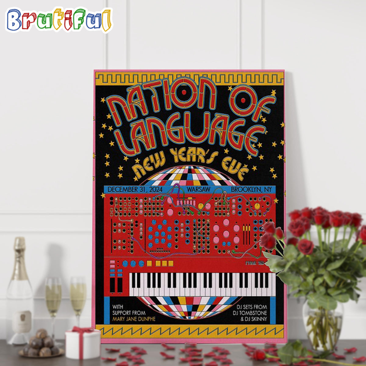 Nation Of Language Decamber 31 2024 Warsaw in Brooklyn NY Wall Art Poster Canvas