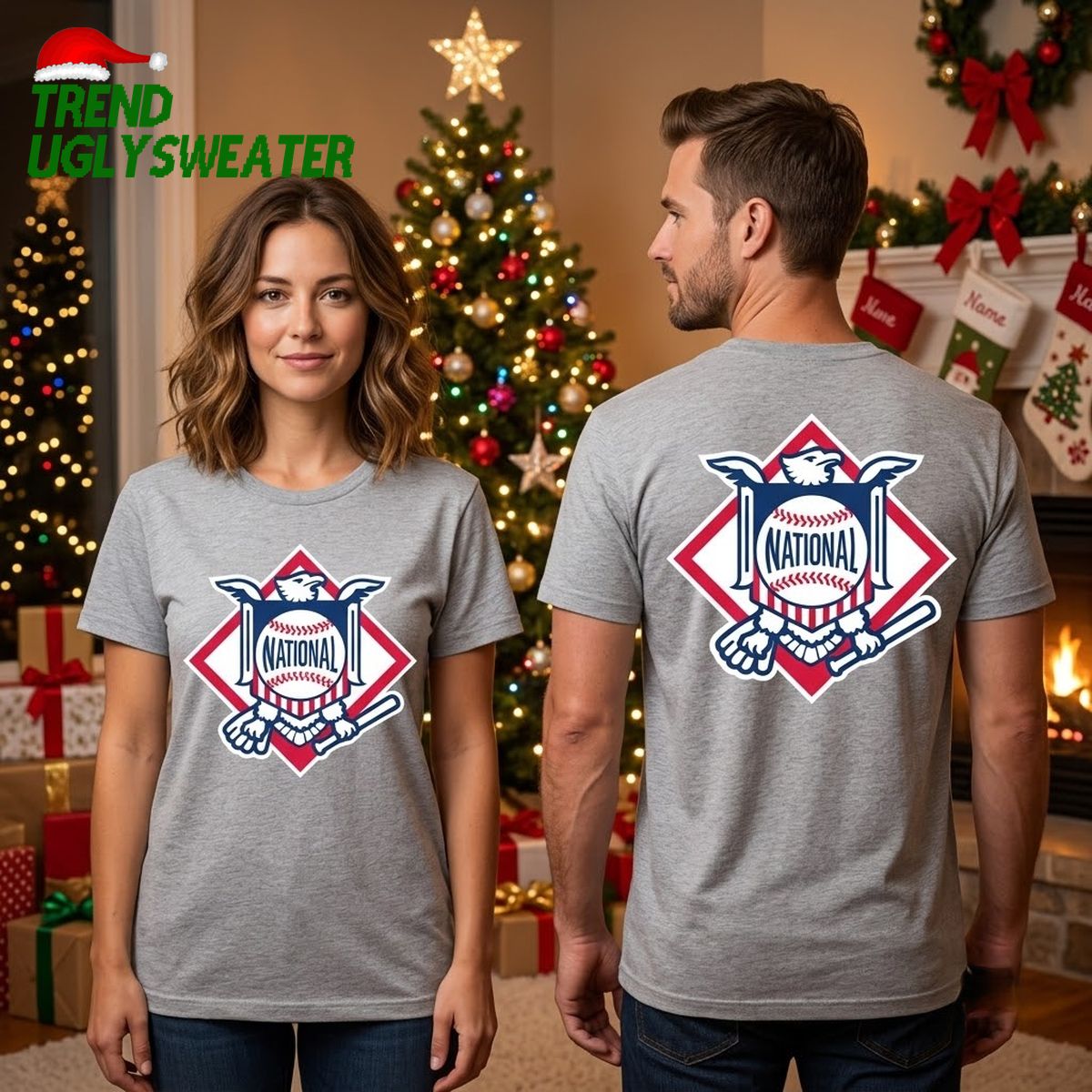 National League Baseball Logo Ugly Christmas Sweater