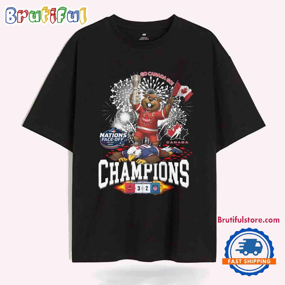 Nations Face Off Champions 2025 Mascot Go Canada Go T-Shirt