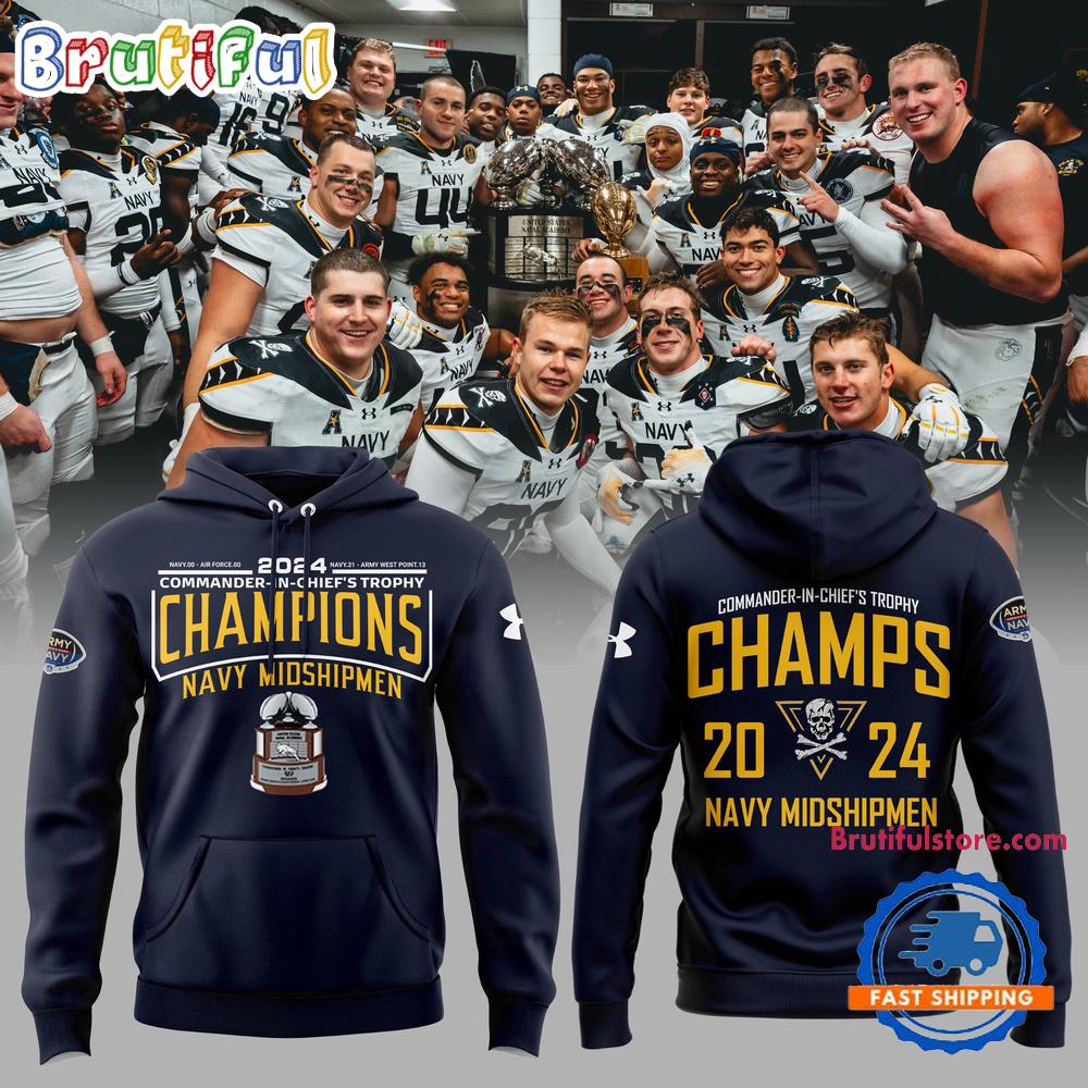 Navy Midshipmen 2024 CIC Trophy Champions Hoodie T-Shirt