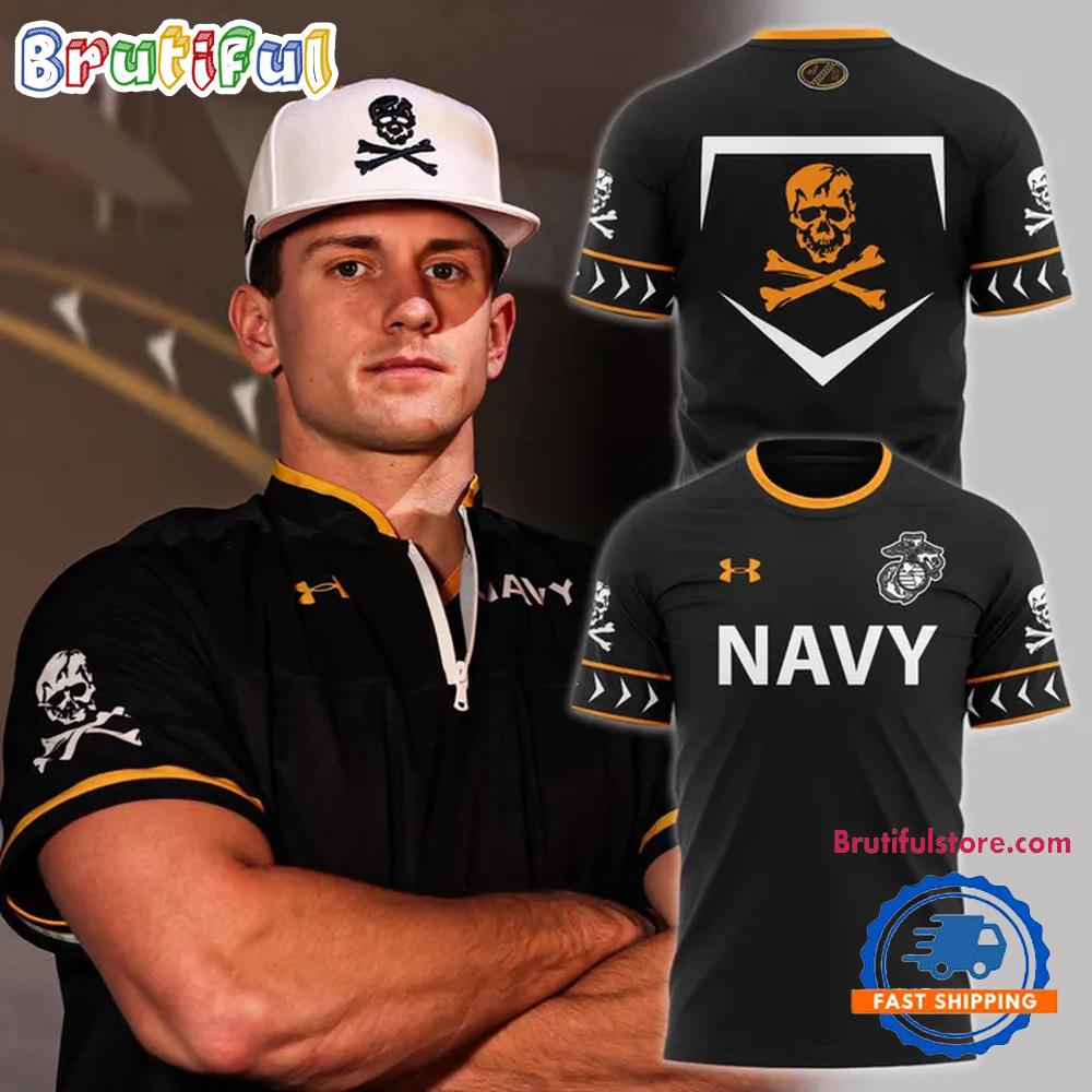 Navy Midshipmen Baseball The Bones 2025 Limited New 3D Shirt