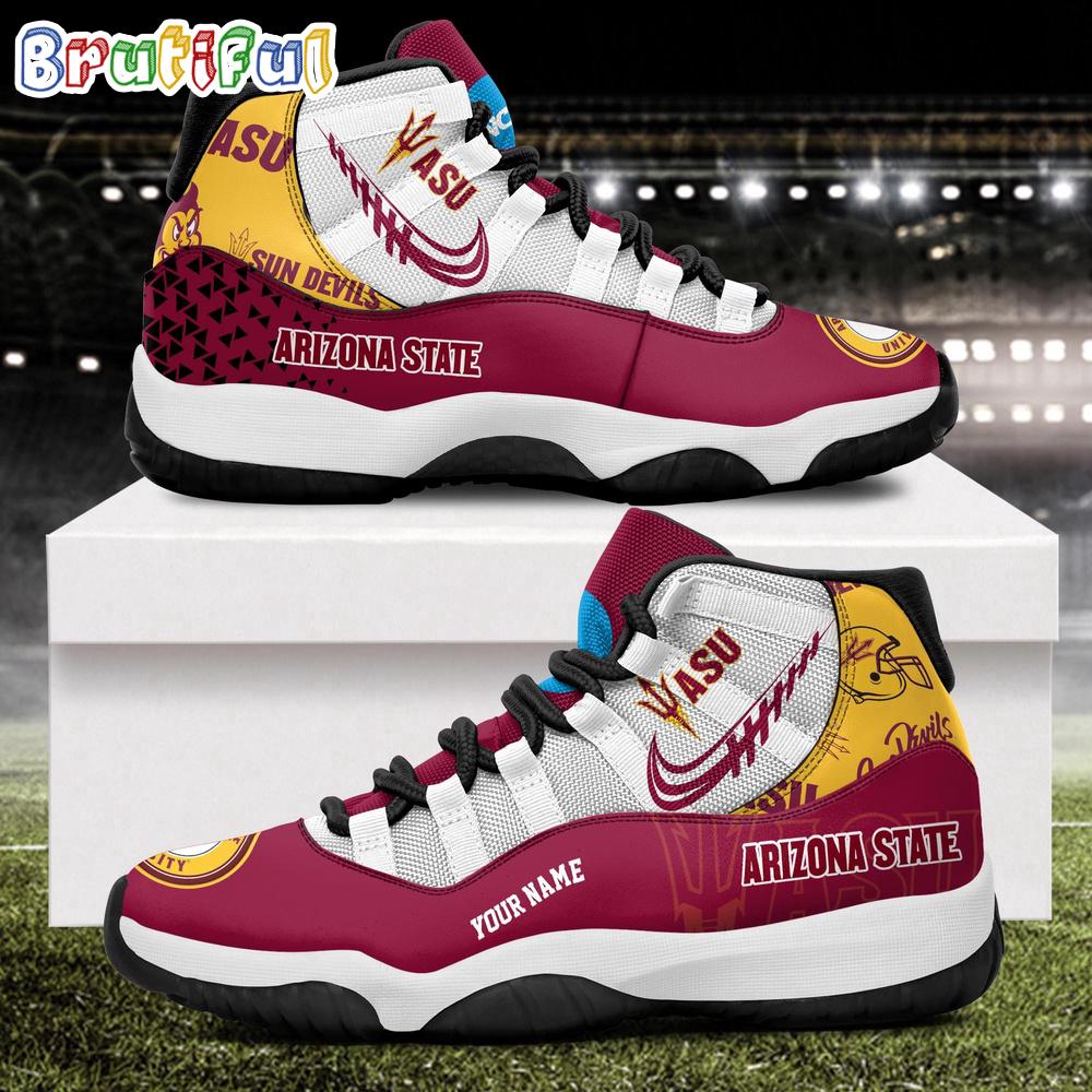 NCAA Arizona State Sun Devils Sport Logo Team Personalized Air Jordan 11 Shoes