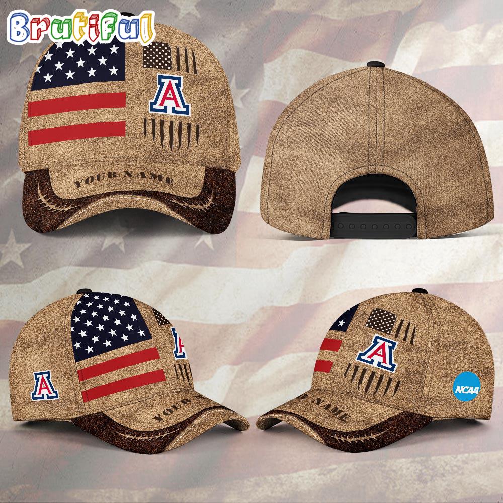 NCAA Arizona Wildcats Sport Team Pesonalized American Flag Baseball Cap