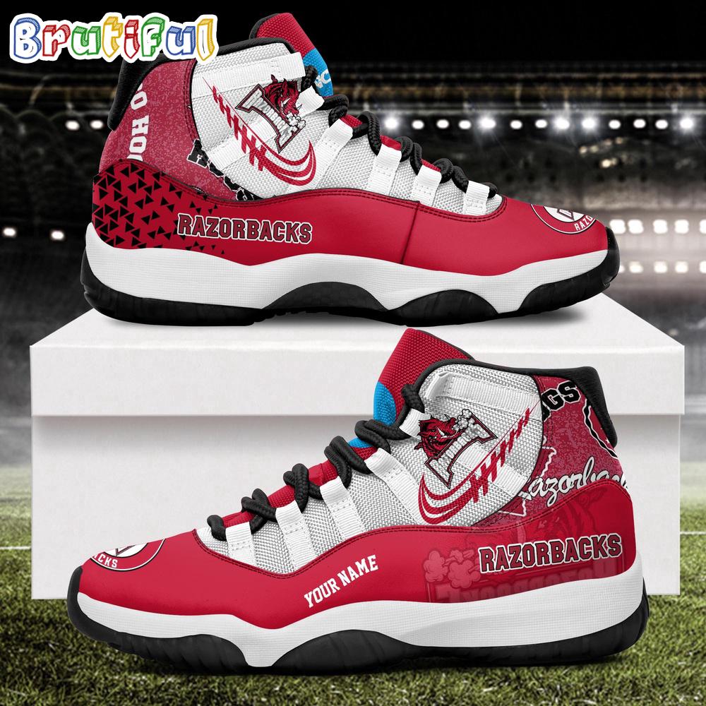 NCAA Arkansas Razorbacks Sport Logo Team Personalized Air Jordan 11 Shoes