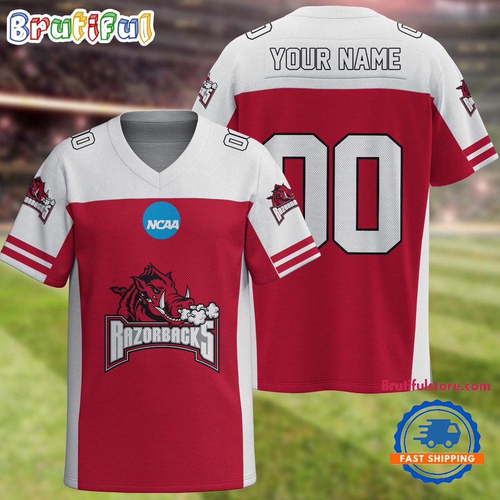 NCAA Arkansas Razorbacks Sport Team New Season Personalized Football Jersey