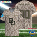 NCAA Baylor Bears Camo Veterans Personalized Football Jersey