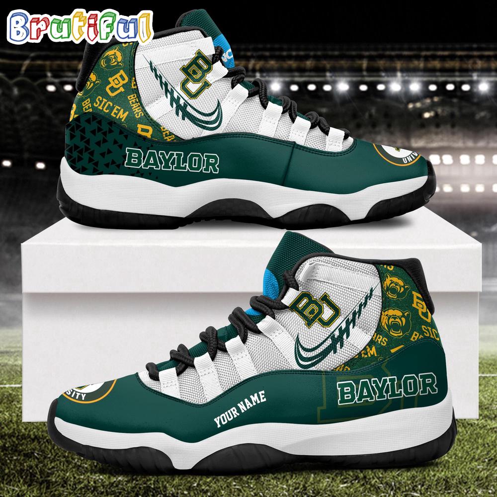 NCAA Baylor Bears Sport Logo Team Personalized Air Jordan 11 Shoes