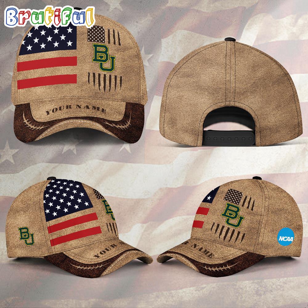 NCAA Baylor Bears Sport Team Pesonalized American Flag Baseball Cap