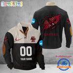 NCAA Boston College Eagles Sport Team Custom Name And Number Buttoned Collar Sweatshirt