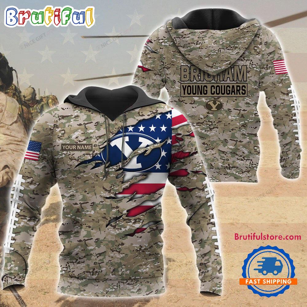 NCAA BYU Cougars Military Veterans Camouflage Hoodie