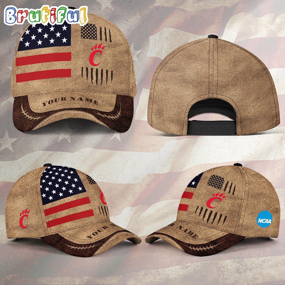 NCAA Cincinnati Bearcats Sport Team Pesonalized American Flag Baseball Cap