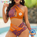NCAA Clemson Tigers Leopard Pattern Summer Beach Women’s Bikini Set