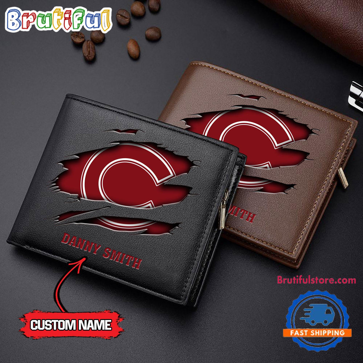 NCAA Colgate Raiders Sporty Custom Men’s Leather Wallet