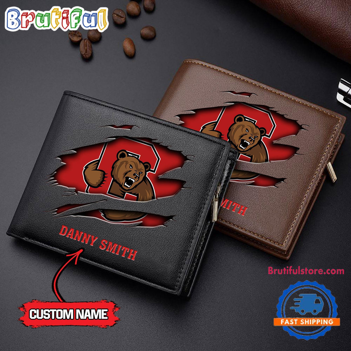 NCAA Cornell Big Red Sporty Custom Men’s Leather Wallet